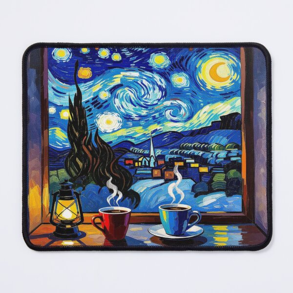 Item preview, Starry Night & Cozy Cups - Van Gogh vibes meet warm light and autumnal tranquility designed and sold by FotoworldEdel.