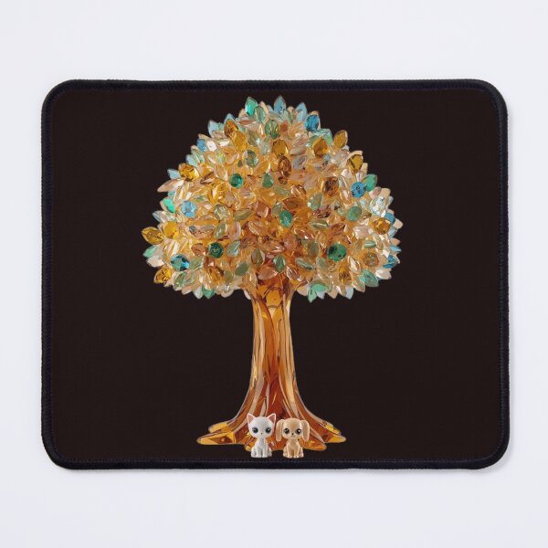 Item preview, Crystal Glass Tree with Cute Cartoon Cat and Dog designed and sold by BoB-66.
