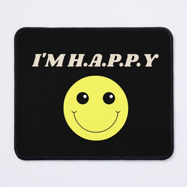 Item preview, I’M H.A.P.P.Y – Retro Smiley Face Positivity Design designed and sold by TalkTee Me.