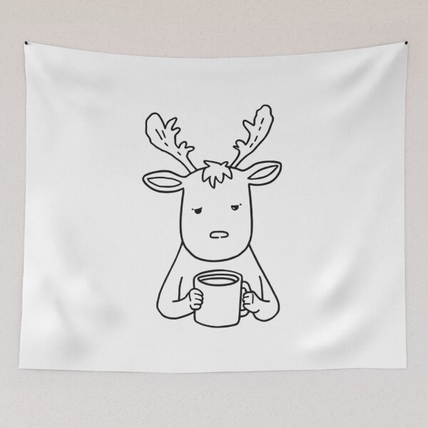 Item preview, Tired Reindeer With a Cofee Break designed and sold by dainea.