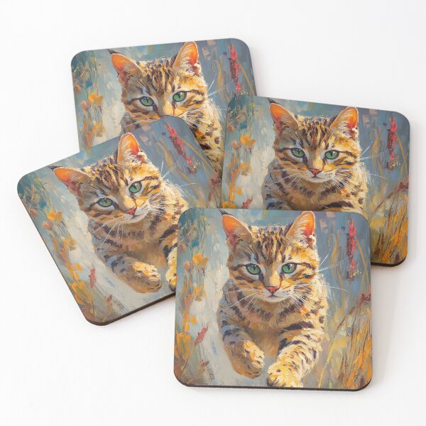 Item preview, Feline Flight in a Forest of Fire - Leaping Bengal Cat in Motion designed and sold by CuongArtLab.