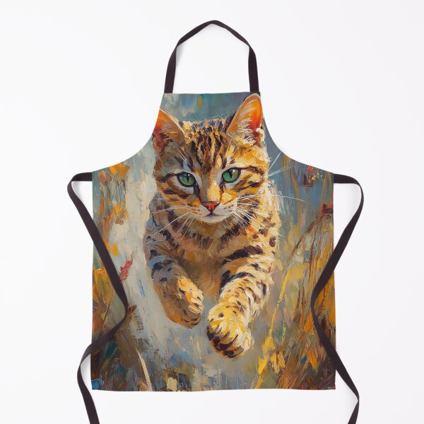 Item preview, Feline Flight in a Forest of Fire - Leaping Bengal Cat in Motion designed and sold by CuongArtLab.