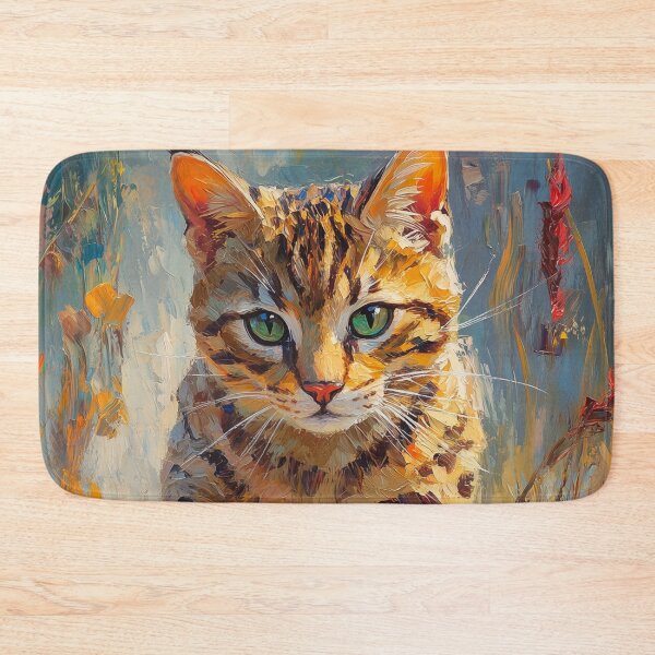 Item preview, Feline Flight in a Forest of Fire - Leaping Bengal Cat in Motion designed and sold by CuongArtLab.