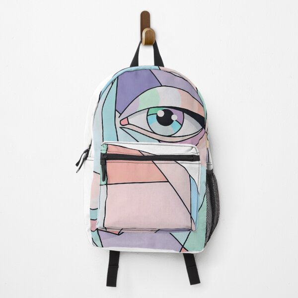 Item preview, Surreal Geometric Head Sticker | Abstract Pastel AI Art Expression designed and sold by MemoriaWear.