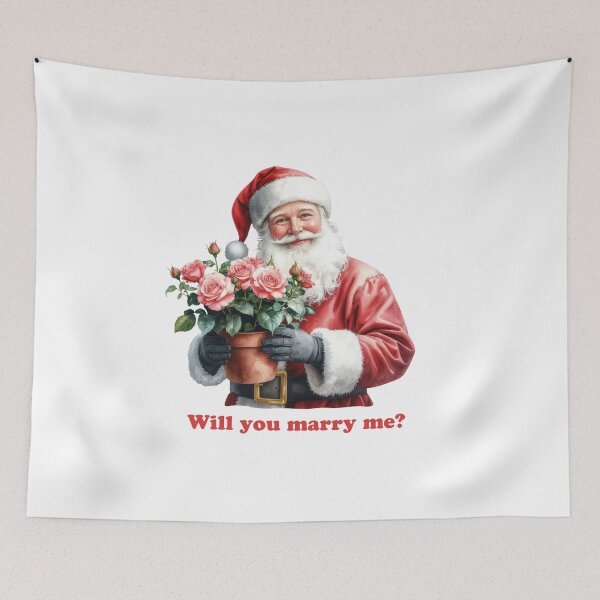 Item preview, Santa with Rose Pot – Holiday Proposal Art designed and sold by Litely.