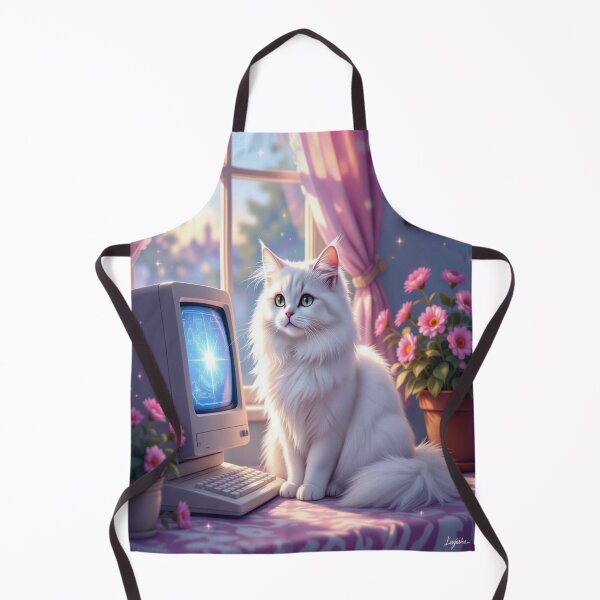 Item preview, Retro Cat & Pixel Glow - Cozy vibes, Vintage Tech & Whimsical Pastel Room designed and sold by FotoworldEdel.