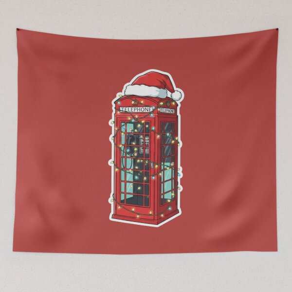 Item preview, Iconic London Red Phone Booth Christmas Lights & Santa Hat designed and sold by Searching ideas.