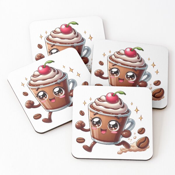 Item preview, Running Cherry Coffee Cup – Cute Kawaii Coffee Art designed and sold by Lulunza.