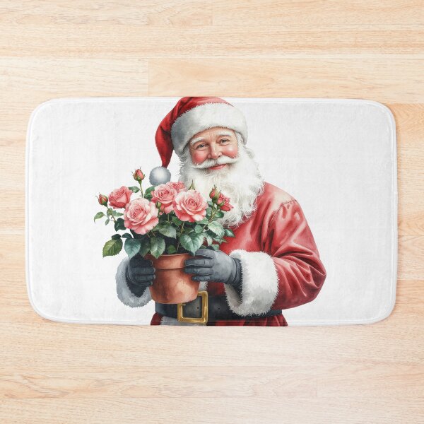 Item preview, Santa with Potted Rose – Sweet Holiday Art designed and sold by Litely.