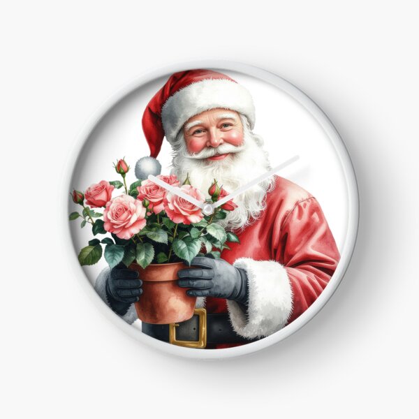 Item preview, Santa with Potted Rose – Sweet Holiday Art designed and sold by Litely.