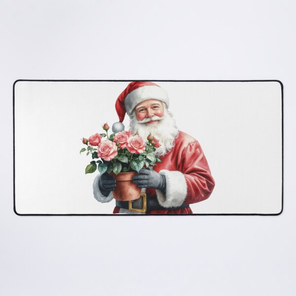Item preview, Santa with Potted Rose – Sweet Holiday Art designed and sold by Litely.