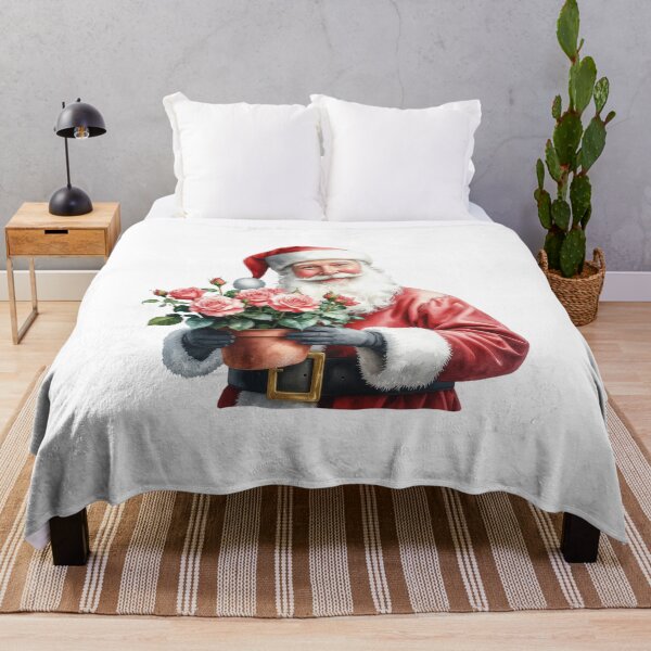 Item preview, Santa with Potted Rose – Sweet Holiday Art designed and sold by Litely.