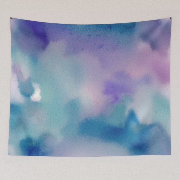 Item preview, Lavender Blue Watercolor Sky - Dreamy Pastel Abstract Art designed and sold by vekotpu.
