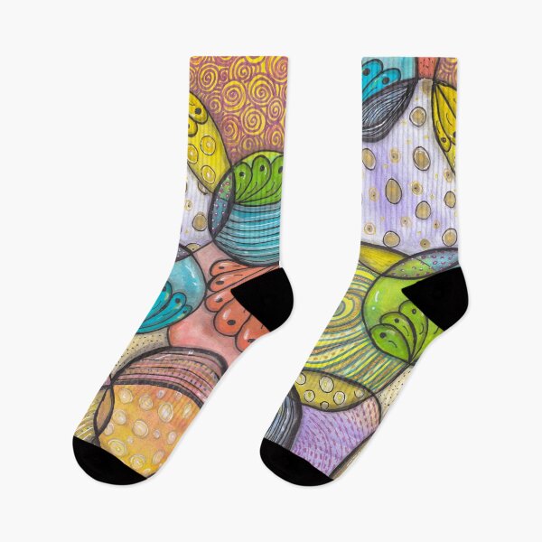 Item preview, Colorful Zentangle Circles | Abstract Watercolor Design designed and sold by ColorWander.