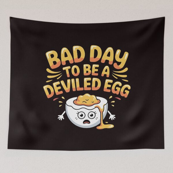 Item preview, Bad Day to Be a Deviled Egg – Funny Holiday Food Pun designed and sold by Redgiant87x.