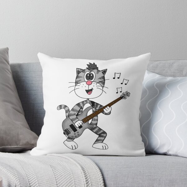 Artikelvorschau, Katze spielt Bassgitarre, Bassist, Musiker, Musiklehrer entworfen und verkauft von doodlerob.