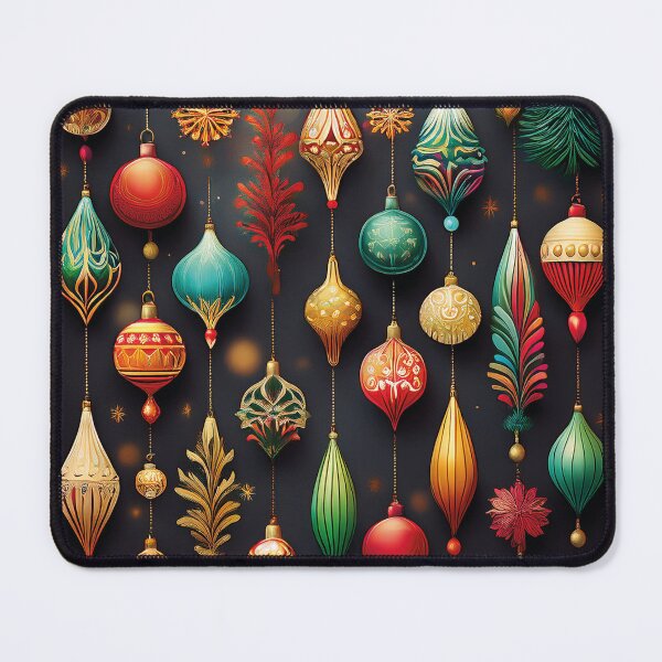Item preview, Colorful christmas decorations on black designed and sold by Photopat.