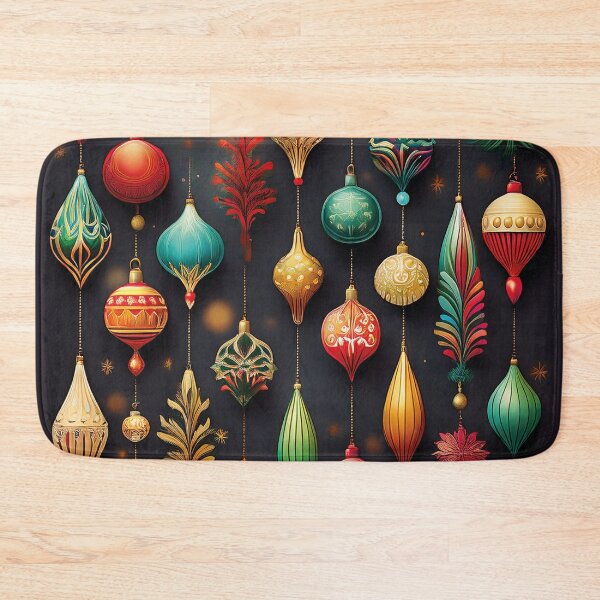 Item preview, Colorful christmas decorations on black designed and sold by Photopat.