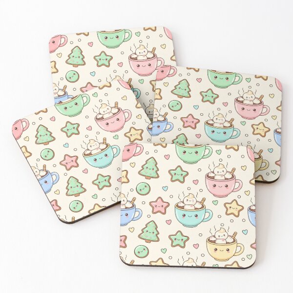 Item preview, Cute kawaii seamless Christmas pattern designed and sold by Meemaart.