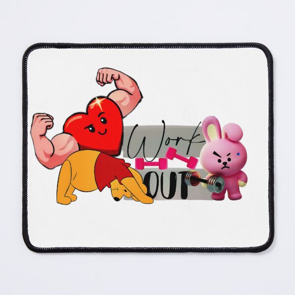 Item preview, Cute Workout Motivation Cartoon – Strong Heart, Bunny & Funny Fitness Art designed and sold by Pandastore14.