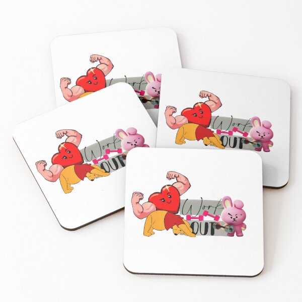 Item preview, Cute Workout Motivation Cartoon – Strong Heart, Bunny & Funny Fitness Art designed and sold by Pandastore14.