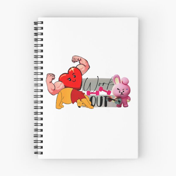 Item preview, Cute Workout Motivation Cartoon – Strong Heart, Bunny & Funny Fitness Art designed and sold by Pandastore14.
