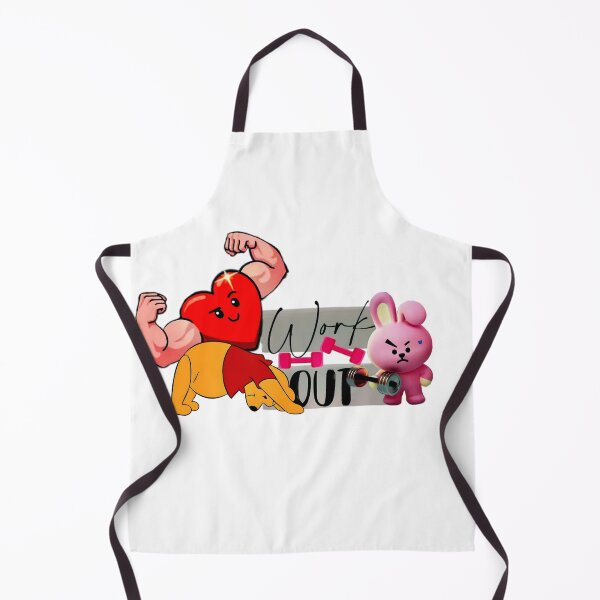 Item preview, Cute Workout Motivation Cartoon – Strong Heart, Bunny & Funny Fitness Art designed and sold by Pandastore14.