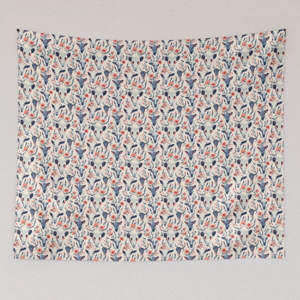 Item preview, Flowery Cow Skull – Rustic and Bohemian Pattern designed and sold by MidArtForge.