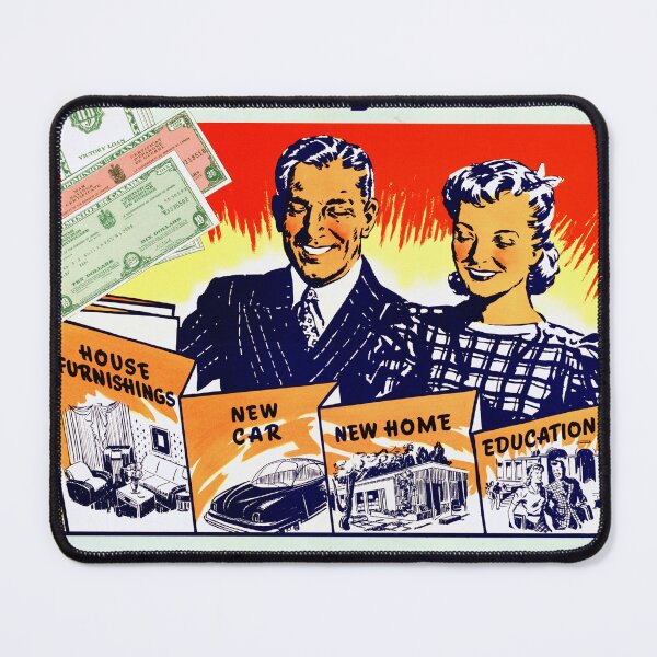 Item preview, Vintage WWII Propaganda Poster | Save with War Bonds & Victory Loans | 1940s Home Car Education Dreams | Retro Art Print designed and sold by artofuniverse.
