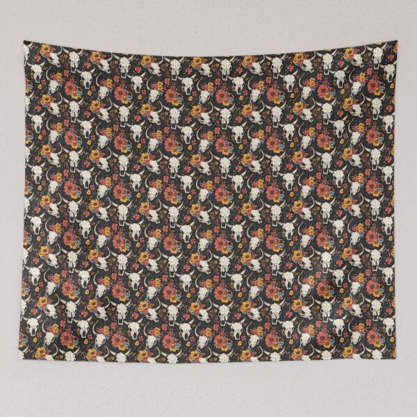 Item preview, Flowery Cow Skull – Rustic and Bohemian Pattern designed and sold by MidArtForge.
