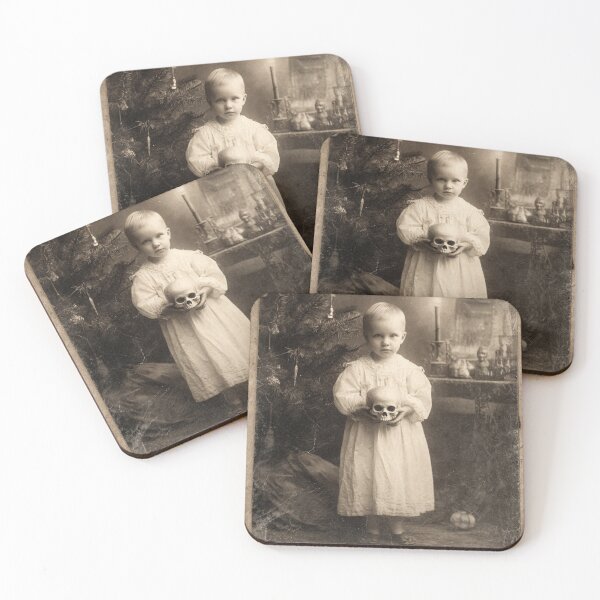 Item preview, Child with Skull – Vintage Macabre Holiday designed and sold by SpecInkStudio.