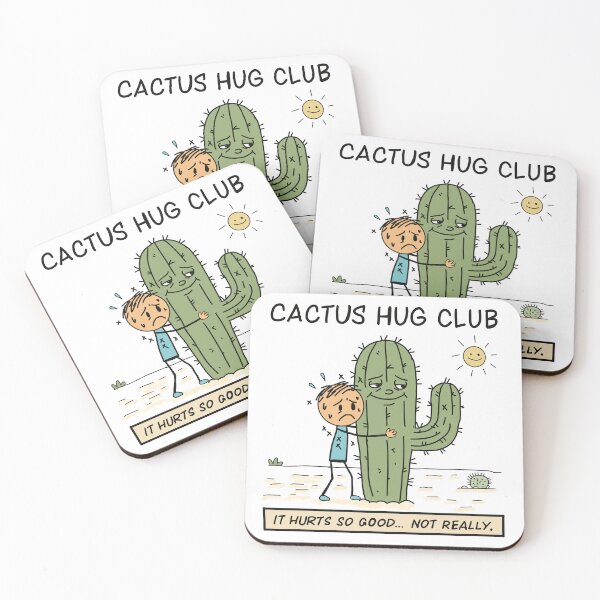 Item preview, Cactus Hug Club – Funny Sarcastic Quote Illustration | Painful Hug Humor Design designed and sold by Popstudio85.