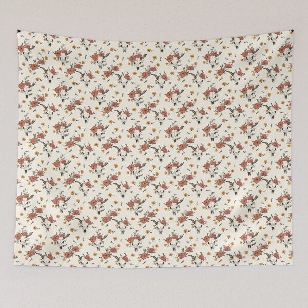 Item preview, Flowery Cow Skull – Rustic and Bohemian Pattern designed and sold by MidArtForge.