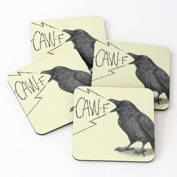 Item preview, F-Caw-F Raven Illustration, Gothic Crow Art designed and sold by TeevTees.