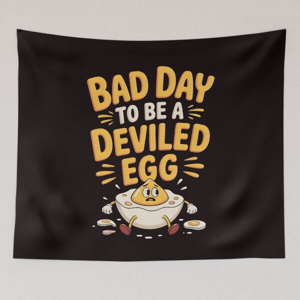Item preview, Bad Day to Be a Deviled Egg – Festive Holiday Food Humor designed and sold by Redgiant87x.