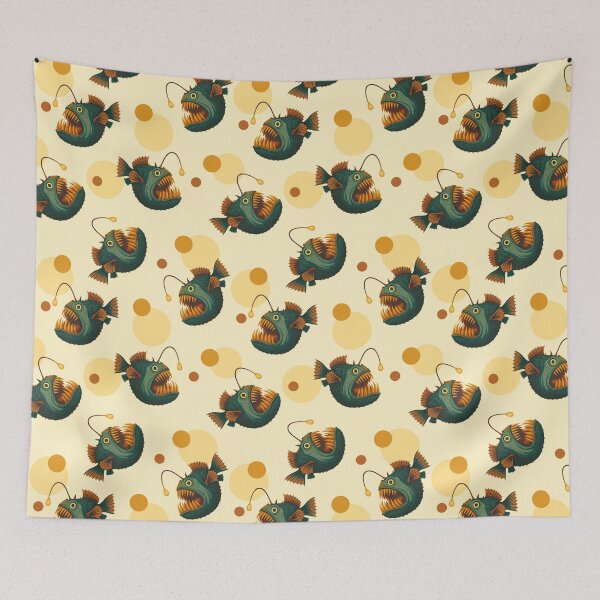 Item preview, Retro Anglerfish Vintage pattern designed and sold by BeebooDesign.