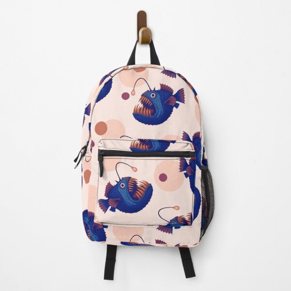Item preview, Retro Anglerfish Blue Vintage pattern V2 designed and sold by BeebooDesign.