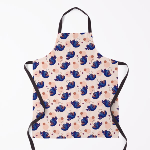 Item preview, Retro Anglerfish Blue Vintage pattern V2 designed and sold by BeebooDesign.