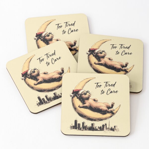 Item preview, Too Tired To Care Relaxing Capybara Christmas designed and sold by SolaoLab.