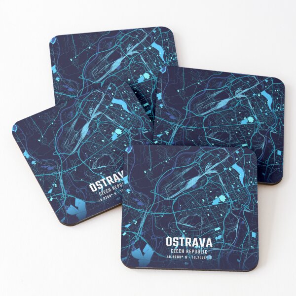 Item preview, Ostrava Midnight City Map designed and sold by HomeLivingCo.