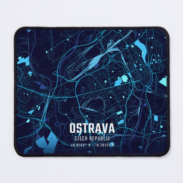 Item preview, Ostrava Midnight City Map designed and sold by HomeLivingCo.
