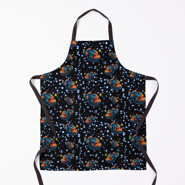 Item preview, Glowing Anglerfish Pattern – Deep Sea Creature Seamless Design designed and sold by BeebooDesign.
