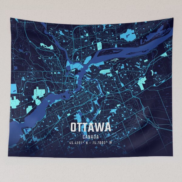 Item preview, Ottawa Midnight City Map designed and sold by HomeLivingCo.