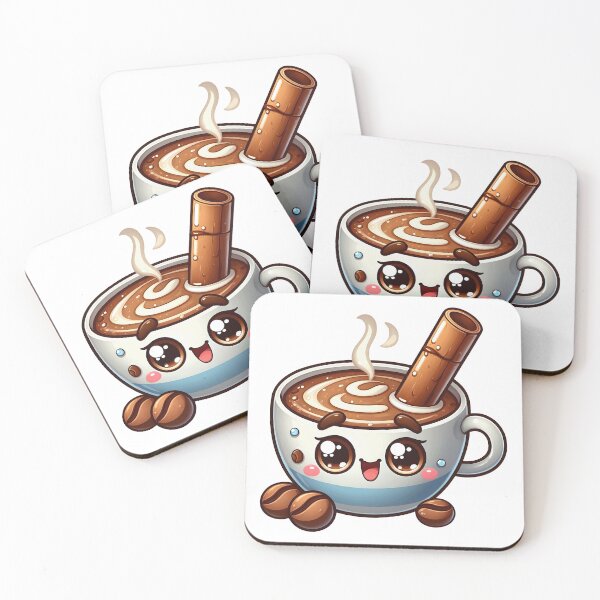 Item preview, Kawaii Cinnamon Coffee Cup – Cute Hot Chocolate Latte Art designed and sold by Lulunza.
