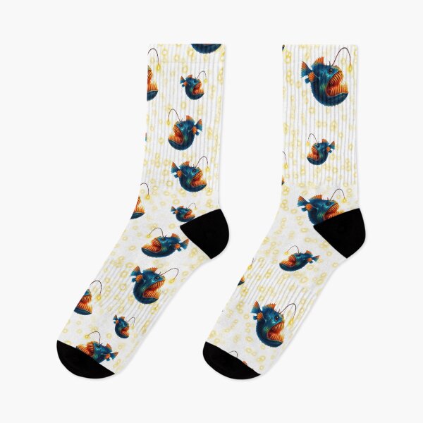 Item preview, Glowing Anglerfish Pattern Seamless Design designed and sold by BeebooDesign.
