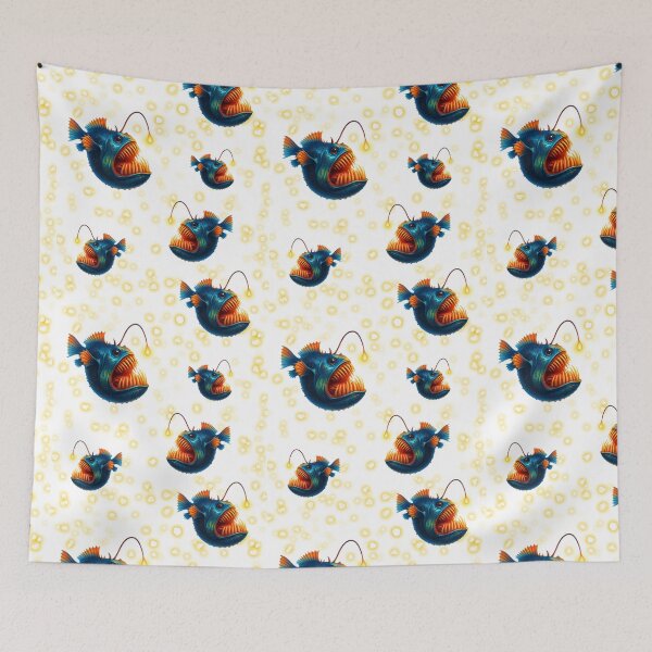 Item preview, Glowing Anglerfish Pattern Seamless Design designed and sold by BeebooDesign.