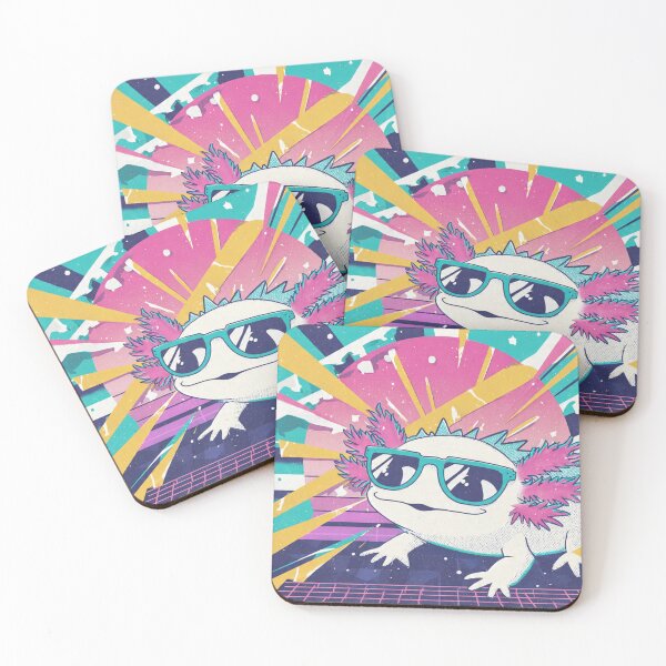 Item preview, Pastel Vaporwave Axolotl – Aesthetic Retro Amphibian With Sunglasses designed and sold by MadeByACJ.