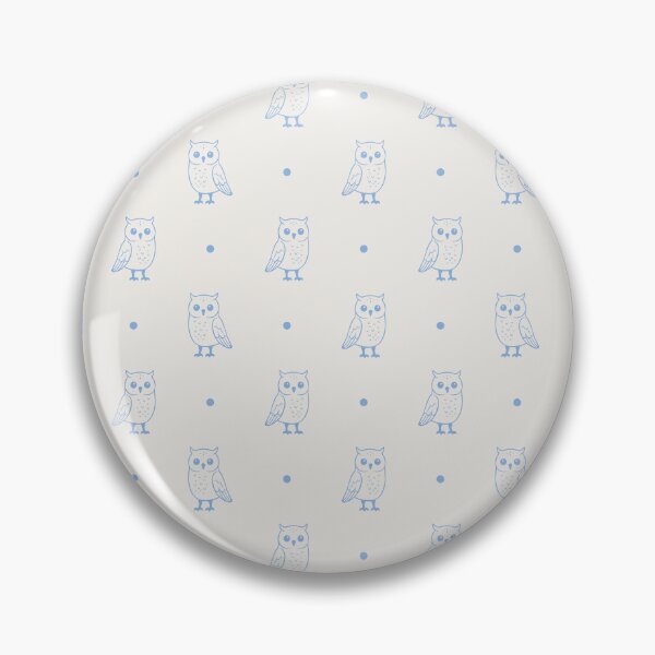 Item preview, Outline Minimalist Cute Owls And Polka Dots In Blue On Cream designed and sold by EliveraDesigns.