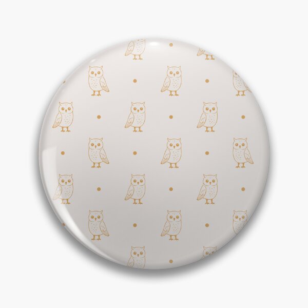 Item preview, Outline Minimalist Cute Owls And Polka Dots In Mustard Yellow designed and sold by EliveraDesigns.