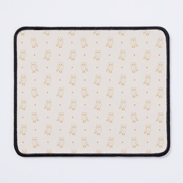 Item preview, Outline Minimalist Cute Owls And Polka Dots In Mustard Yellow designed and sold by EliveraDesigns.